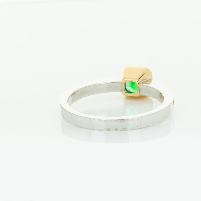 Deja Vu 18ct White Gold .70ct Emerald & Diamond Ring-Ring-Walker & Hall