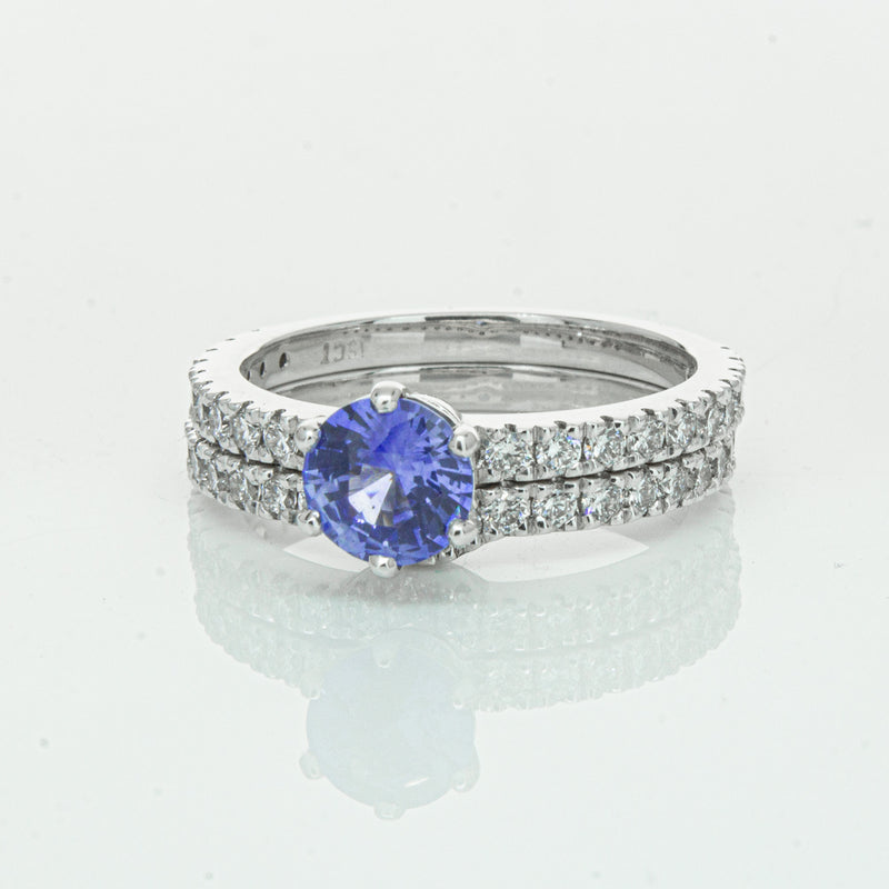 Deja Vu 18ct White Gold Sapphire & Diamond Ring Set-Ring-Walker & Hall