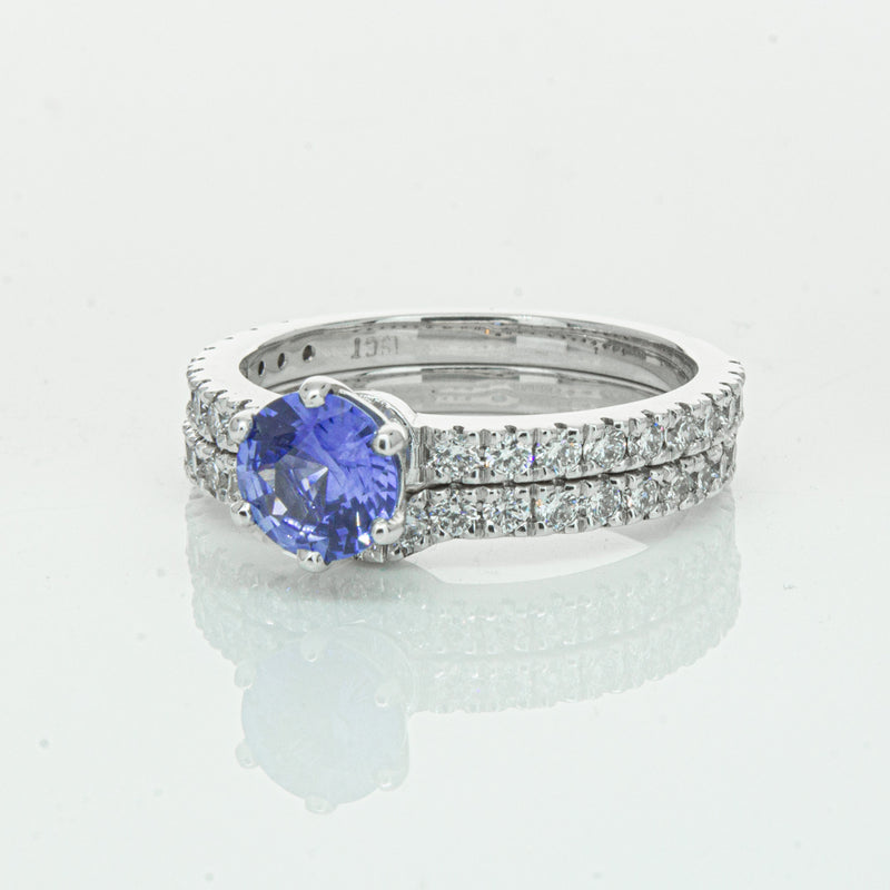 Deja Vu 18ct White Gold Sapphire & Diamond Ring Set-Ring-Walker & Hall