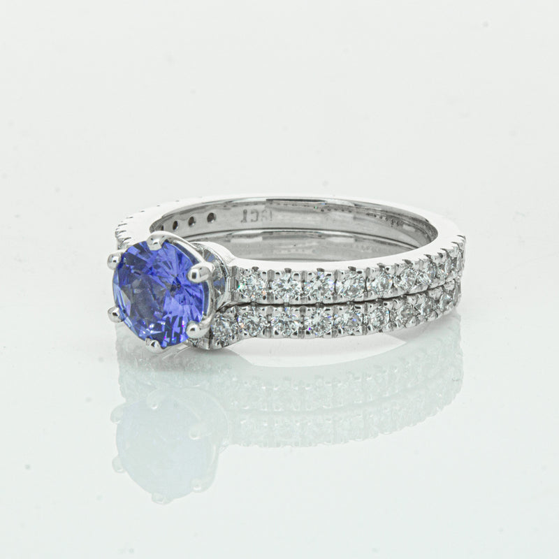 Deja Vu 18ct White Gold Sapphire & Diamond Ring Set-Ring-Walker & Hall