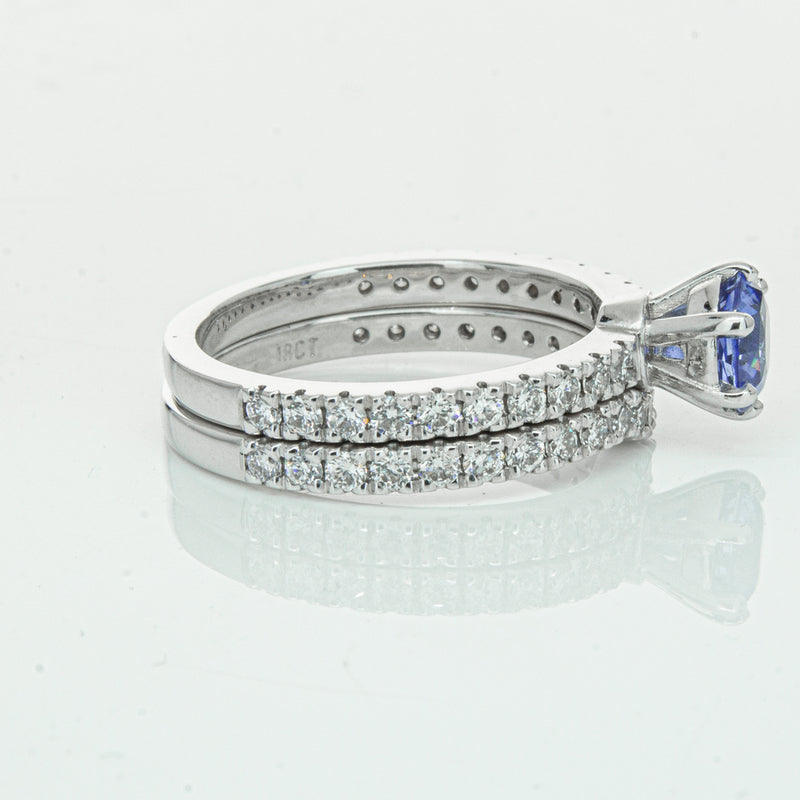 Deja Vu 18ct White Gold Sapphire & Diamond Ring Set-Ring-Walker & Hall