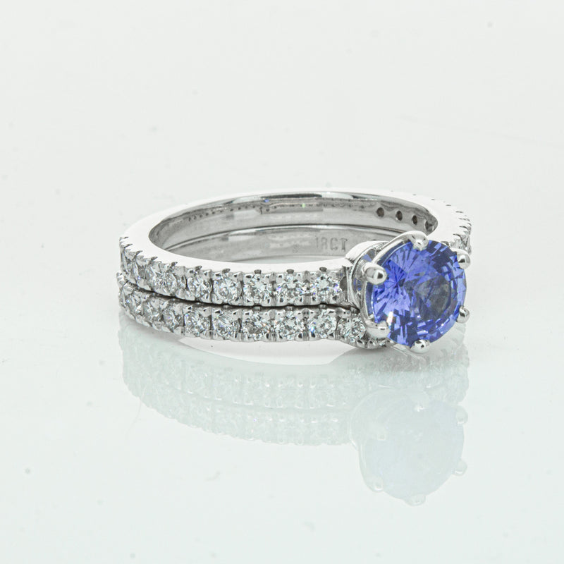 Deja Vu 18ct White Gold Sapphire & Diamond Ring Set-Ring-Walker & Hall