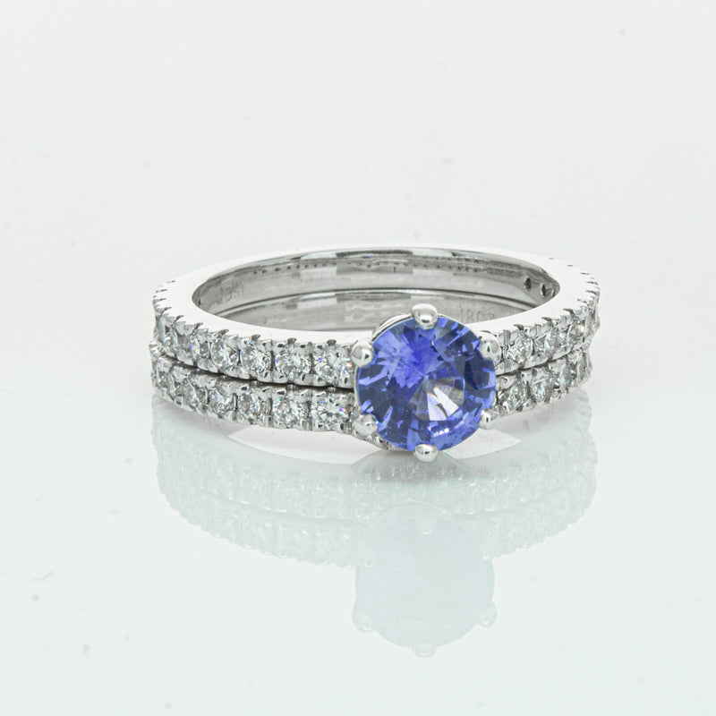 Deja Vu 18ct White Gold Sapphire & Diamond Ring Set-Ring-Walker & Hall