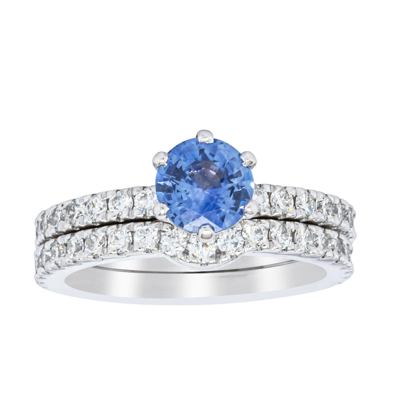 Deja Vu 18ct White Gold Sapphire & Diamond Ring Set-Ring-Walker & Hall