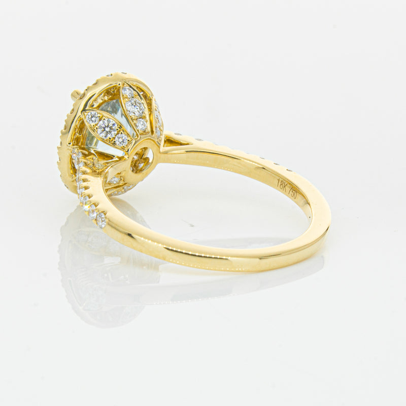 18ct Yellow Gold 1.94ct Aquamarine & Diamond Sierra Ring-Ring-Walker & Hall