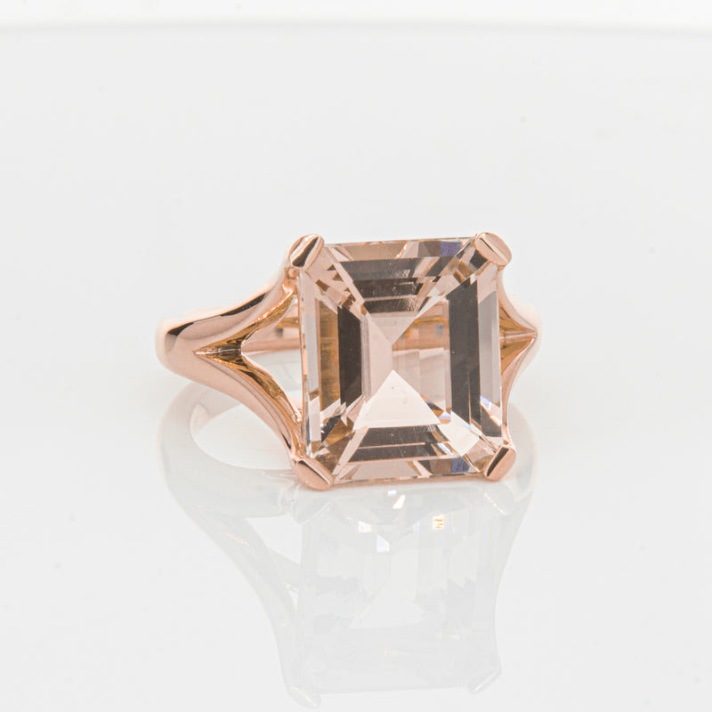 18ct Rose Gold 4.96ct Morganite Verona Ring-Ring-Walker & Hall