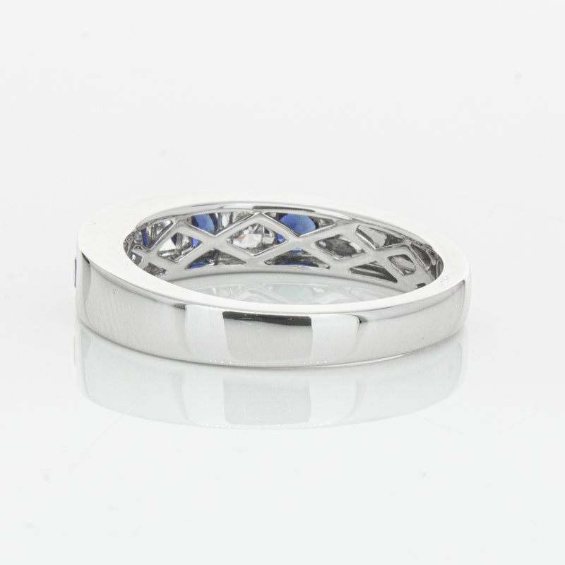 18ct White Gold .50ct Sapphire & Diamond Tigris Ring-Ring-Walker & Hall