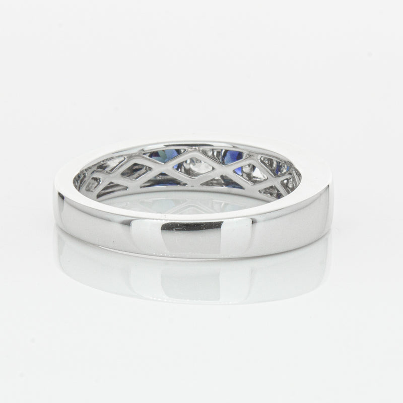18ct White Gold .50ct Sapphire & Diamond Tigris Ring-Ring-Walker & Hall