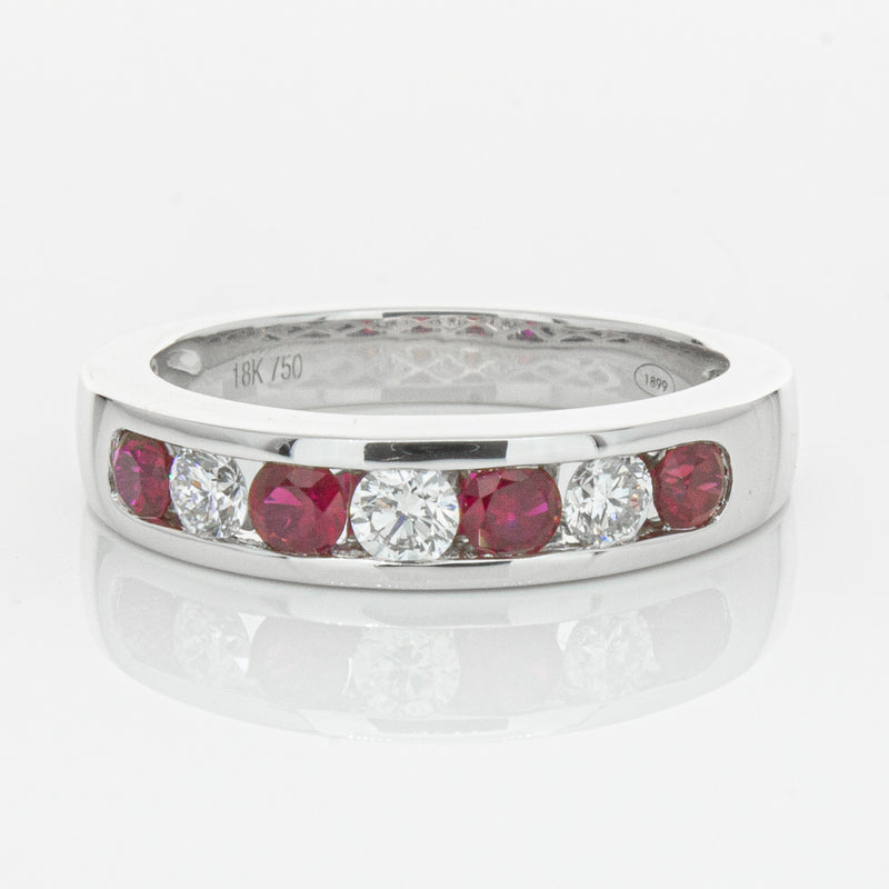 18ct White Gold .50ct Ruby & Diamond Tigris Ring-Ring-Walker & Hall