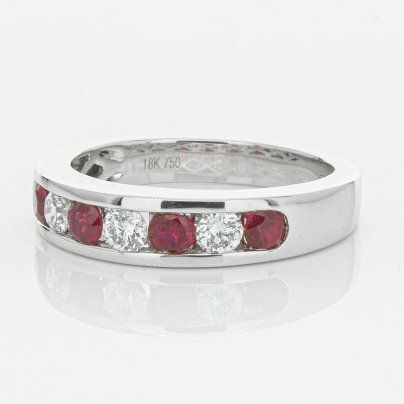 18ct White Gold .50ct Ruby & Diamond Tigris Ring-Ring-Walker & Hall