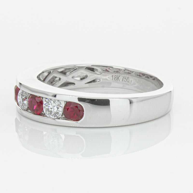 18ct White Gold .50ct Ruby & Diamond Tigris Ring-Ring-Walker & Hall