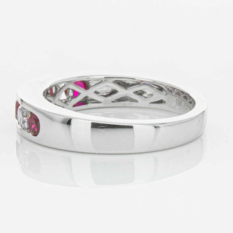 18ct White Gold .50ct Ruby & Diamond Tigris Ring-Ring-Walker & Hall