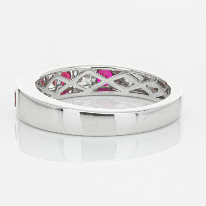 18ct White Gold .50ct Ruby & Diamond Tigris Ring-Ring-Walker & Hall