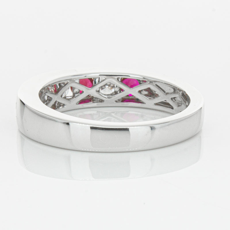 18ct White Gold .50ct Ruby & Diamond Tigris Ring-Ring-Walker & Hall