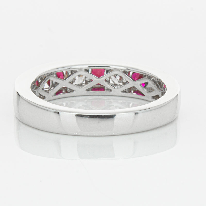 18ct White Gold .50ct Ruby & Diamond Tigris Ring-Ring-Walker & Hall