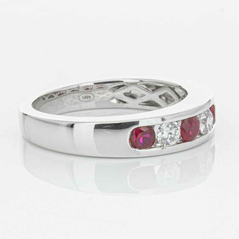 18ct White Gold .50ct Ruby & Diamond Tigris Ring-Ring-Walker & Hall