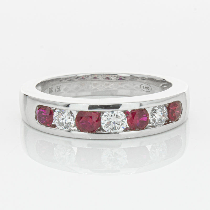 18ct White Gold .50ct Ruby & Diamond Tigris Ring-Ring-Walker & Hall
