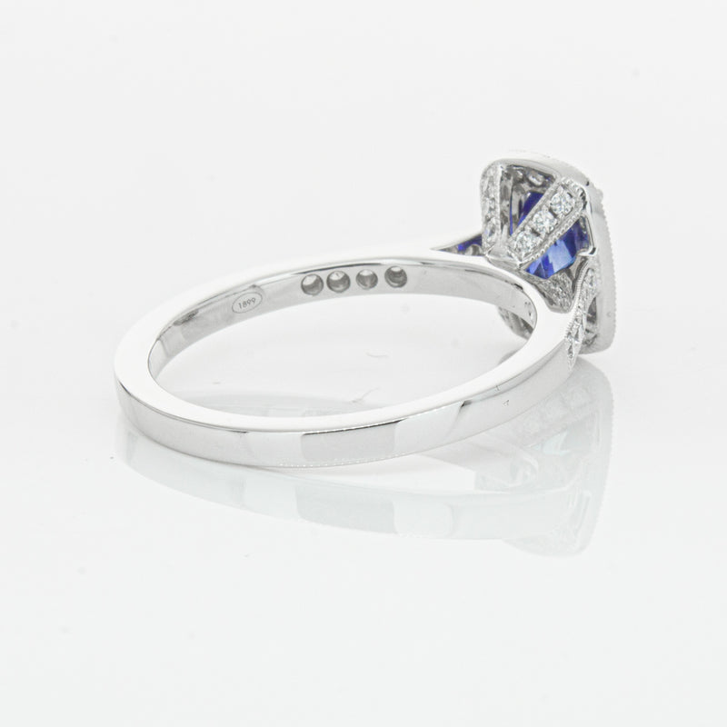 18ct White Gold 1.12ct Sapphire & Diamond Aria Ring-Ring-Walker & Hall