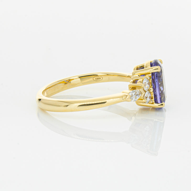 18ct Yellow Gold 2.19ct Tanzanite & Diamond Oriana Ring-Ring-Walker & Hall