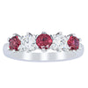 18ct White Gold Ruby & Diamond Pentagon Ring-Ring-Walker & Hall