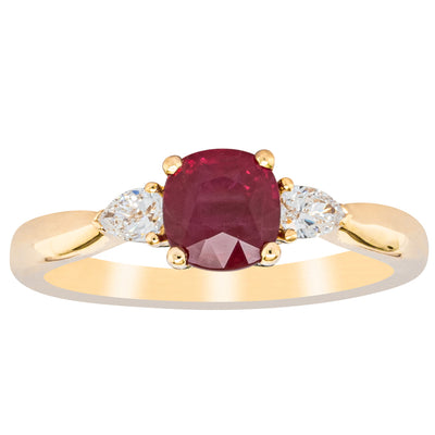 18ct Yellow Gold 1.11ct Ruby & Diamond Ayla Ring-Ring-Walker & Hall