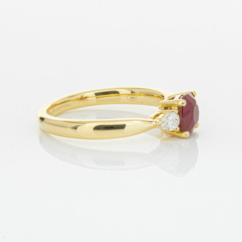 18ct Yellow Gold 1.11ct Ruby & Diamond Ayla Ring-Ring-Walker & Hall