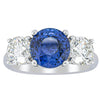 18ct White Gold 3.51ct Sapphire & Diamond Trinity Ring-Ring-Walker & Hall