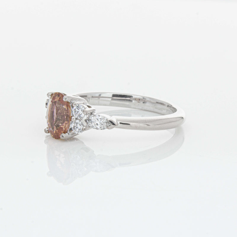 18ct White Gold 1.06ct Pink Sapphire & Diamond Oriana Ring-Ring-Walker & Hall