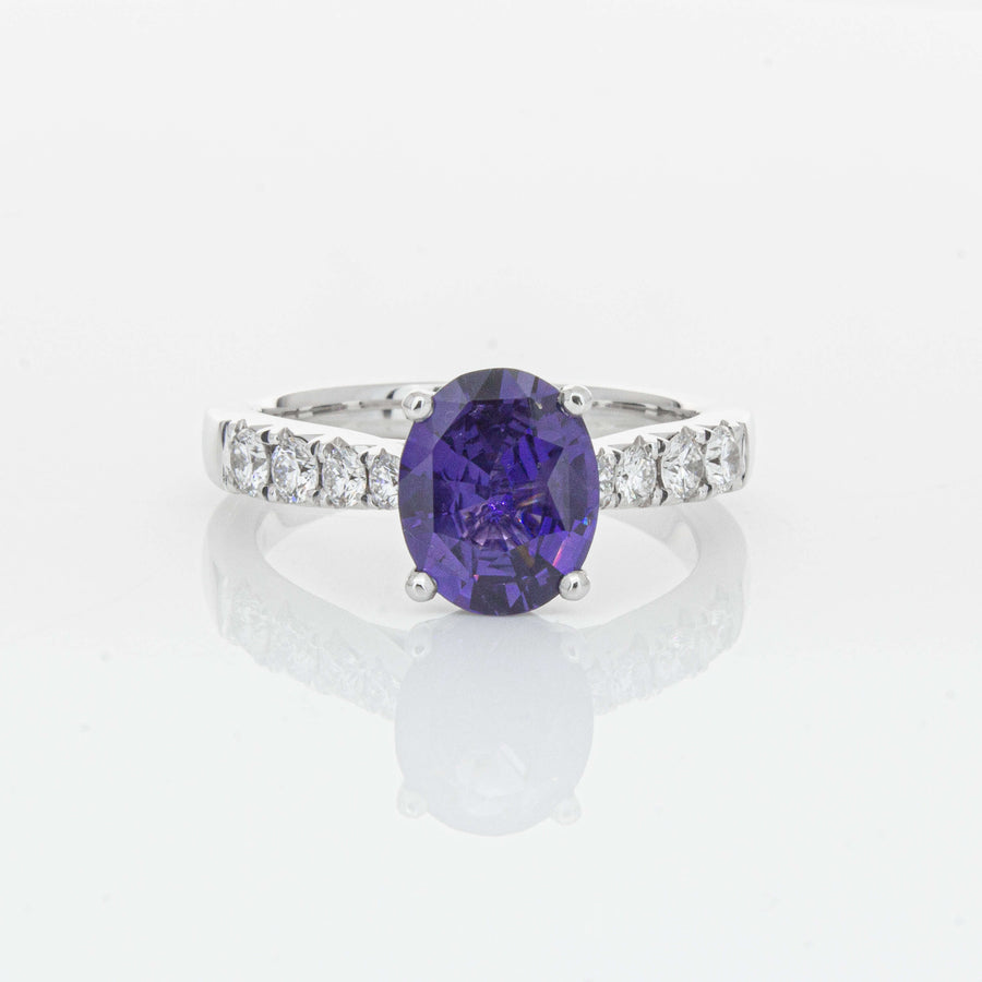 18ct White Gold 2.03ct Sapphire & Diamond Phoenix Ring-Ring-Walker & Hall