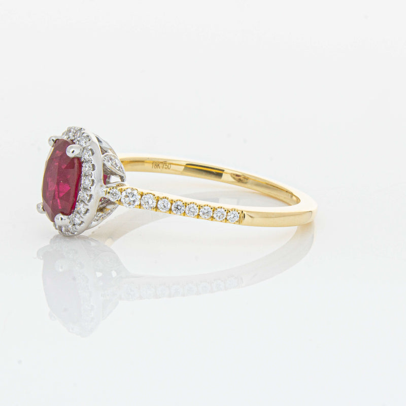 18ct Yellow Gold 1.09ct Ruby & Diamond Mini Sierra Ring-Ring-Walker & Hall