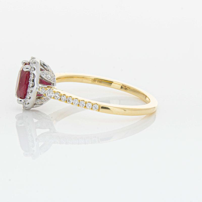 18ct Yellow Gold 1.09ct Ruby & Diamond Mini Sierra Ring-Ring-Walker & Hall