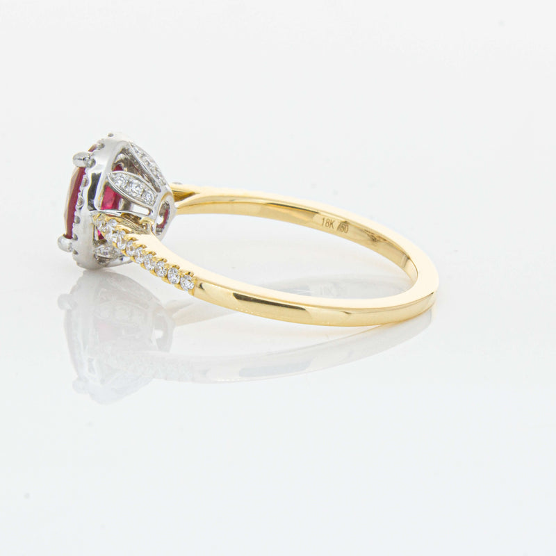 18ct Yellow Gold 1.09ct Ruby & Diamond Mini Sierra Ring-Ring-Walker & Hall