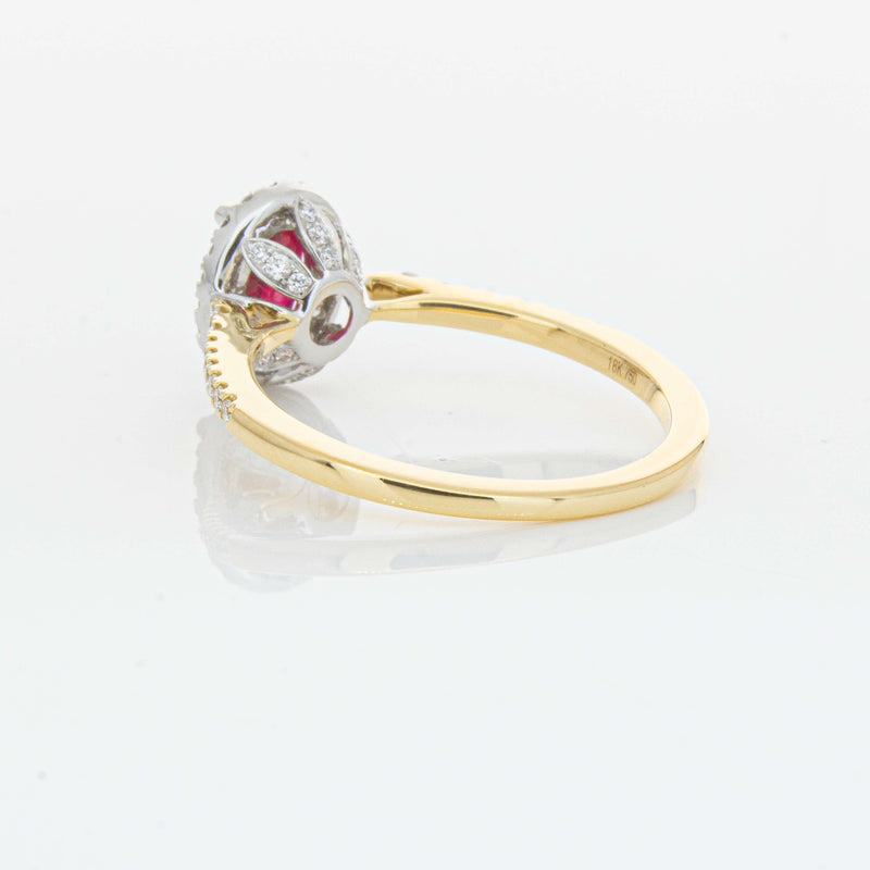 18ct Yellow Gold 1.09ct Ruby & Diamond Mini Sierra Ring-Ring-Walker & Hall