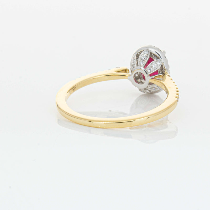 18ct Yellow Gold 1.09ct Ruby & Diamond Mini Sierra Ring-Ring-Walker & Hall