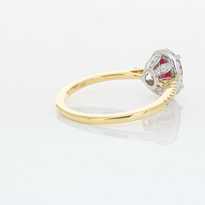 18ct Yellow Gold 1.09ct Ruby & Diamond Mini Sierra Ring-Ring-Walker & Hall