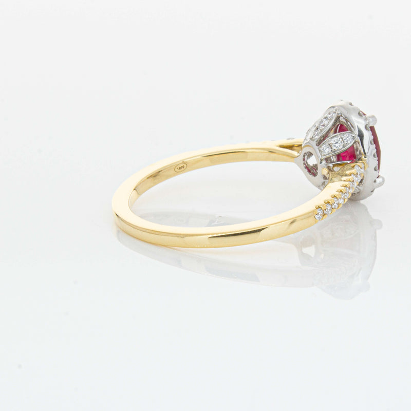 18ct Yellow Gold 1.09ct Ruby & Diamond Mini Sierra Ring-Ring-Walker & Hall