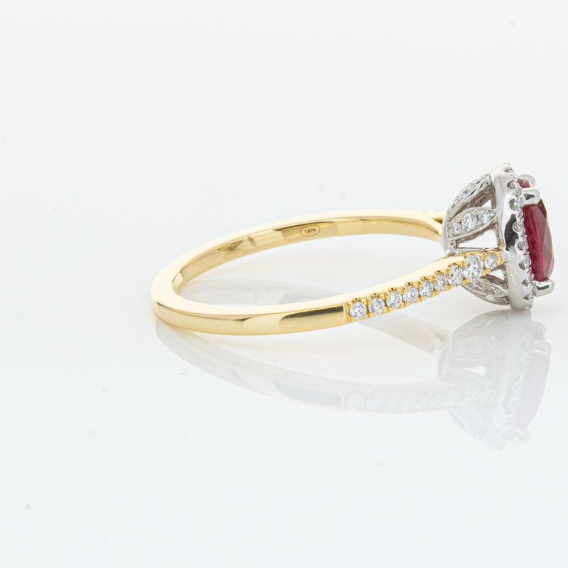 18ct Yellow Gold 1.09ct Ruby & Diamond Mini Sierra Ring-Ring-Walker & Hall