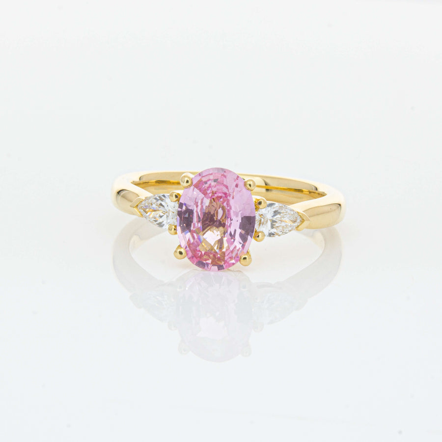 18ct Yellow Gold 1.68ct Pink Sapphire & Diamond Ayla Ring-Ring-Walker & Hall
