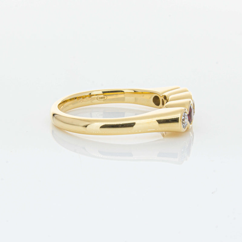 18ct Yellow Gold Ruby & Diamond Five-Stone Natalia Ring-Ring-Walker & Hall