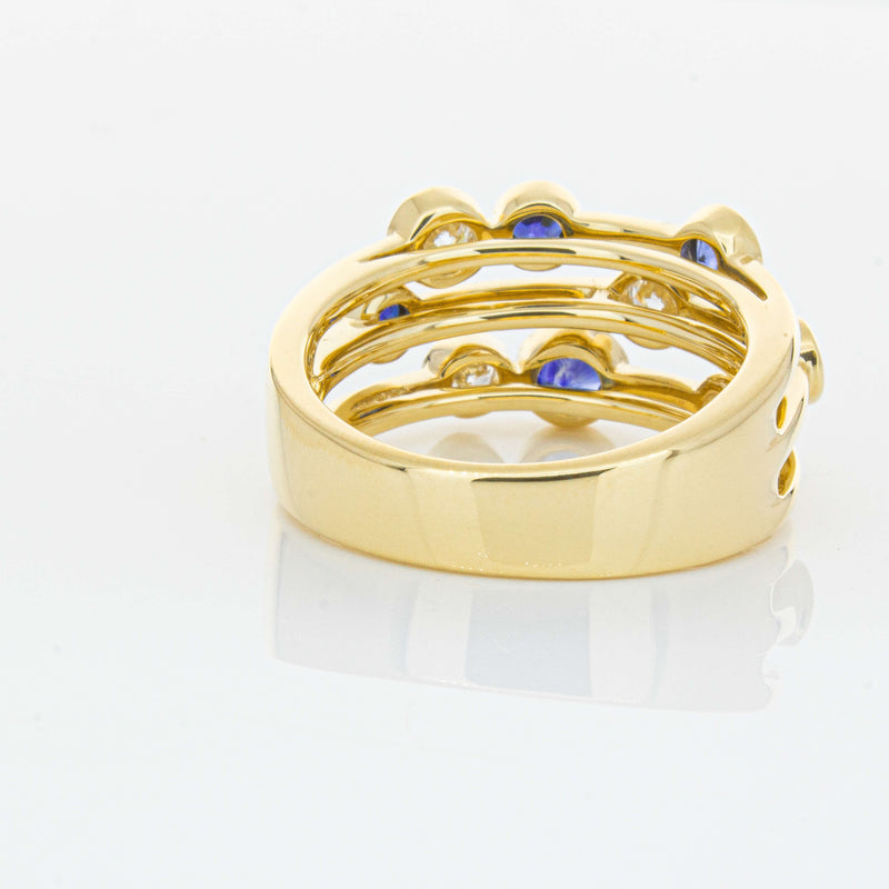 18ct Yellow Gold Sapphire & Diamond Ring-Ring-Walker & Hall