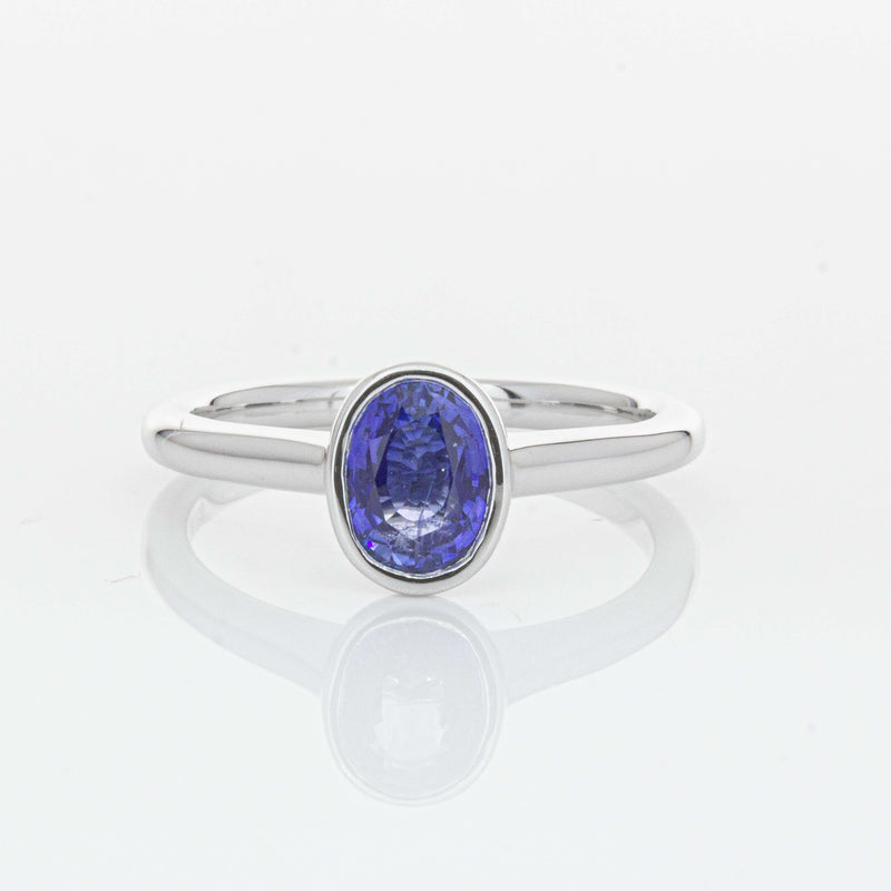 18ct White Gold 1.14ct Sapphire Natalia Ring-Ring-Walker & Hall