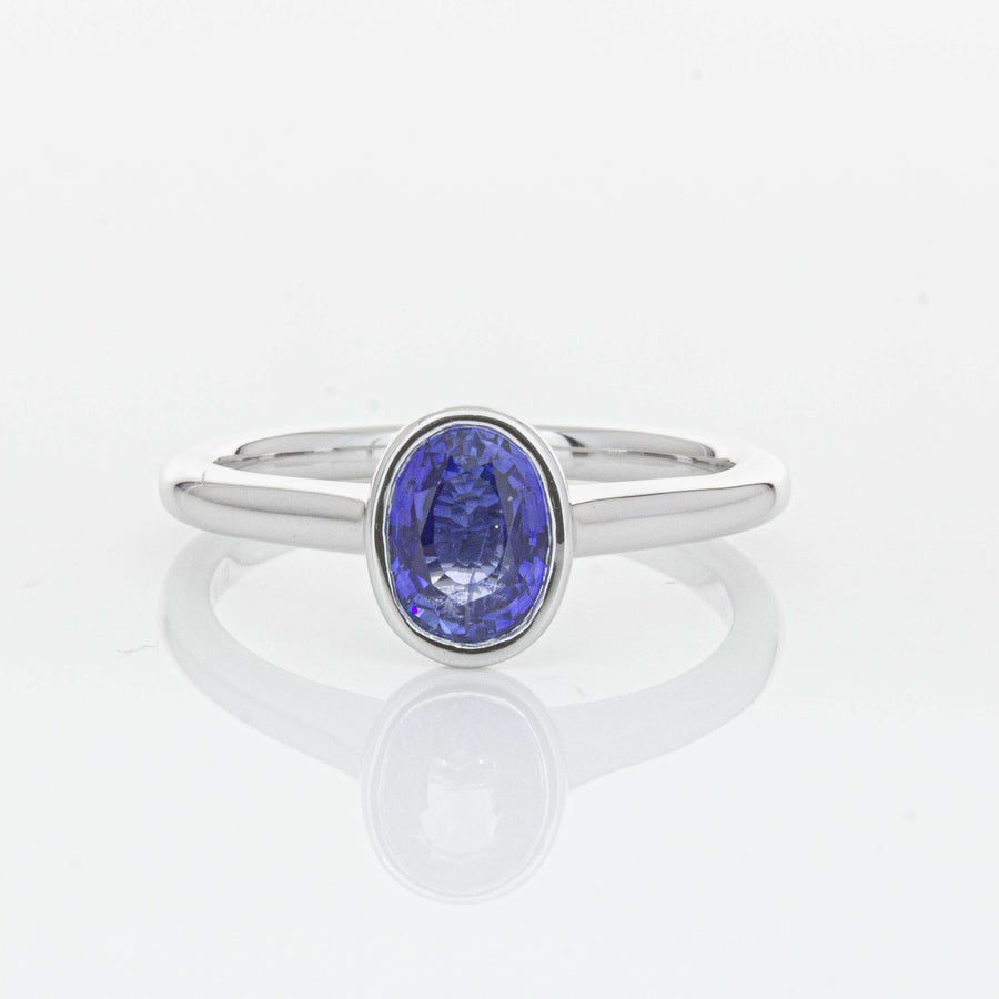 18ct White Gold 1.14ct Sapphire Natalia Ring-Ring-Walker & Hall