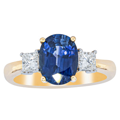 Deja Vu 18ct Yellow Gold 2.17ct Sapphire & Diamond Ring-Ring-Walker & Hall