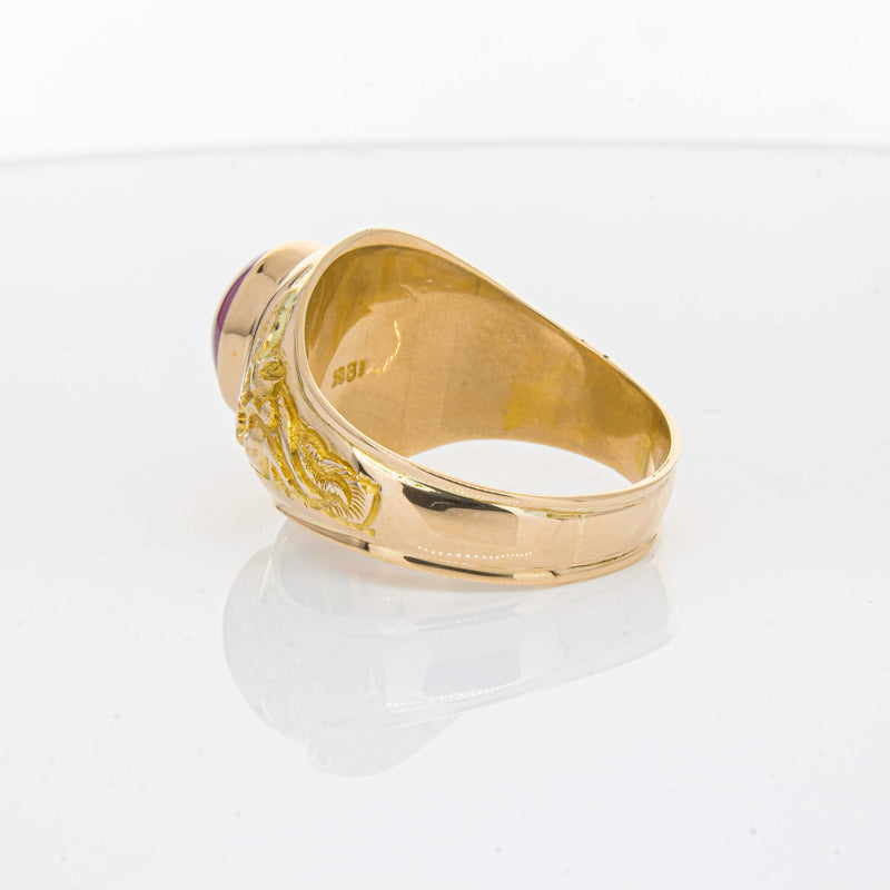 Deja Vu 18ct Yellow Gold Synthetic Star Sapphire Dress Ring - Ring - Walker & Hall