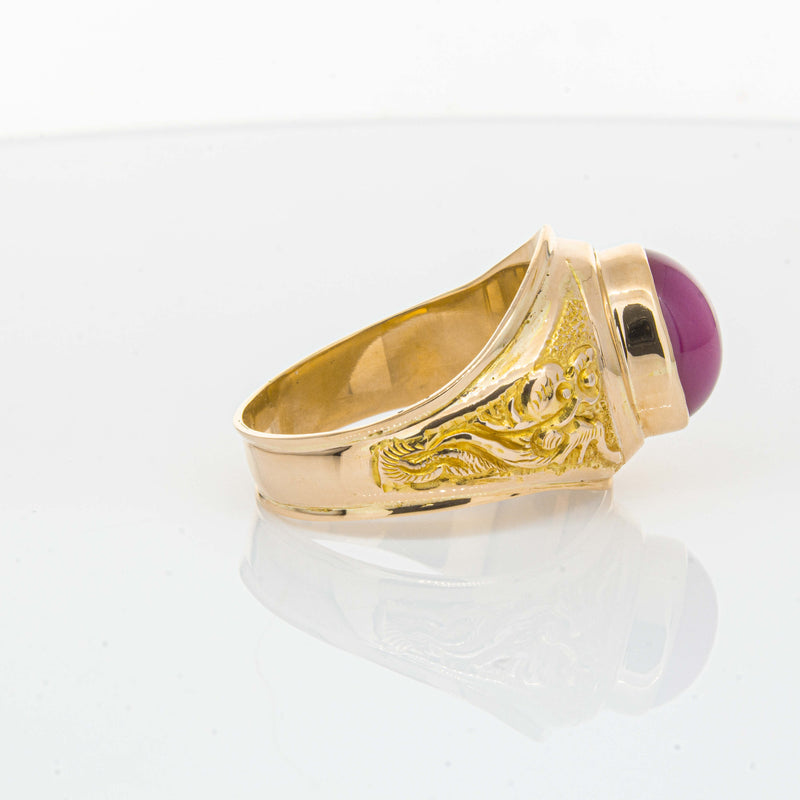 Deja Vu 18ct Yellow Gold Synthetic Star Sapphire Dress Ring - Ring - Walker & Hall