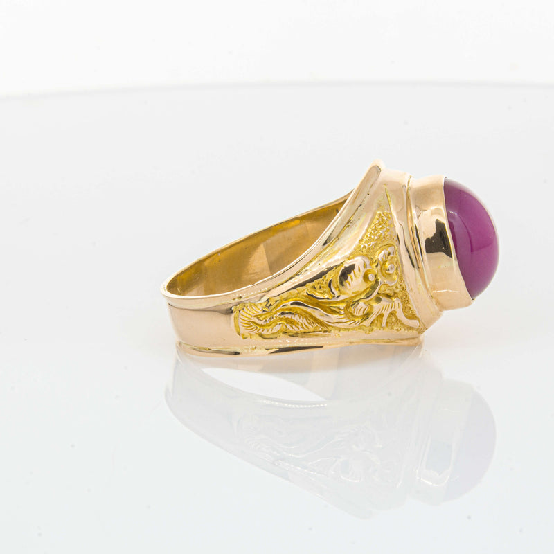 Deja Vu 18ct Yellow Gold Synthetic Star Sapphire Dress Ring - Ring - Walker & Hall