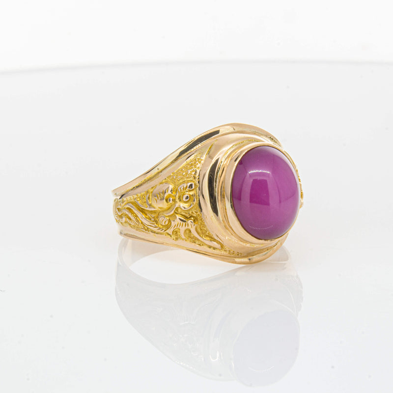 Deja Vu 18ct Yellow Gold Synthetic Star Sapphire Dress Ring - Ring - Walker & Hall