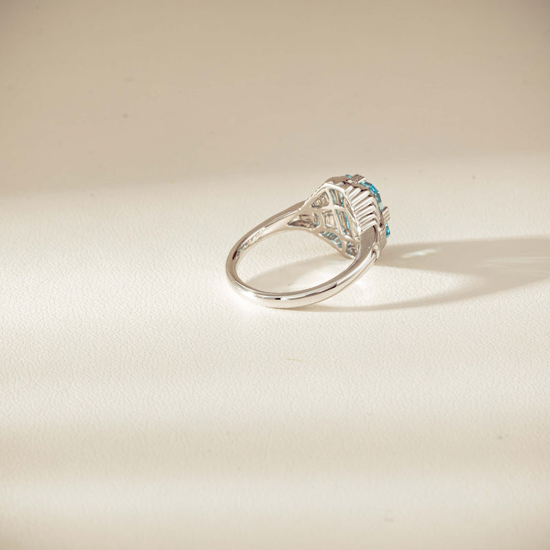 18ct White Gold 2.20ct Aquamarine Nile Ring - Ring - Walker & Hall