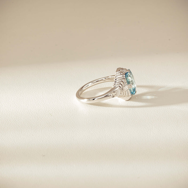 18ct White Gold 2.20ct Aquamarine Nile Ring - Ring - Walker & Hall