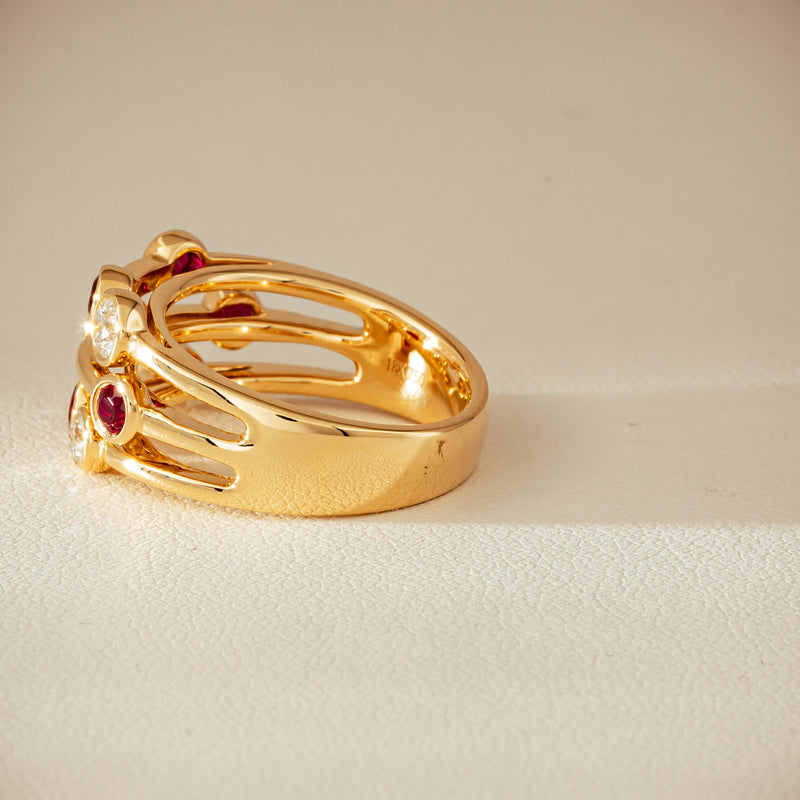 18ct Yellow Gold .69ct Ruby & Diamond Ring - Ring - Walker & Hall